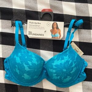 No Boundaries Blue Lace Detail Bra